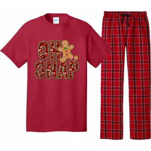 Red Cheerful Oh Snap Gingerbread Christmas Cute Xmas Pajama Set