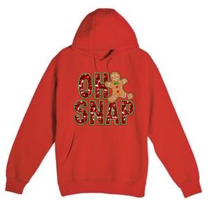 Red Cheerful Oh Snap Gingerbread Christmas Cute Xmas Premium Pullover Hoodie