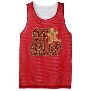 Red Cheerful Oh Snap Gingerbread Christmas Cute Xmas Mesh Reversible Basketball Jersey Tank