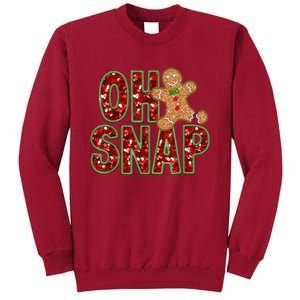 Red Cheerful Oh Snap Gingerbread Christmas Cute Xmas Tall Sweatshirt