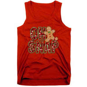 Red Cheerful Oh Snap Gingerbread Christmas Cute Xmas Tank Top