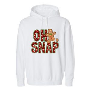 Red Cheerful Oh Snap Gingerbread Christmas Cute Xmas Garment-Dyed Fleece Hoodie