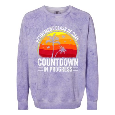 Retirement Class Of 2026 Countdown In Progress Teacher Colorblast Crewneck Sweatshirt