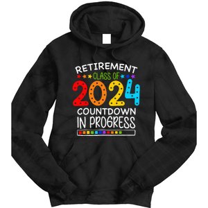 Retirement Class Of 2024 Teacher Countdown Tie Dye Hoodie