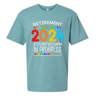 Retirement Class Of 2024 Teacher Countdown Sueded Cloud Jersey T-Shirt