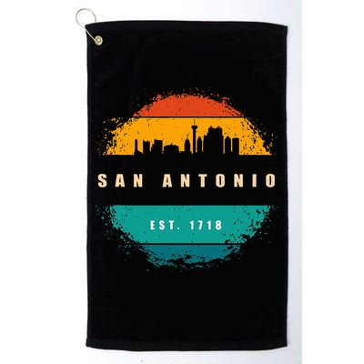 Retro City Of San Antonio Texas Platinum Collection Golf Towel