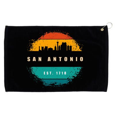 Retro City Of San Antonio Texas Grommeted Golf Towel