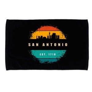 Retro City Of San Antonio Texas Microfiber Hand Towel