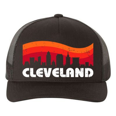 Retro Cleveland Ohio City Skyline Vintage CLE Souvenir Yupoong Adult 5-Panel Trucker Hat