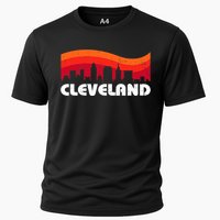 Retro Cleveland Ohio City Skyline Vintage CLE Souvenir Cooling Performance Crew T-Shirt