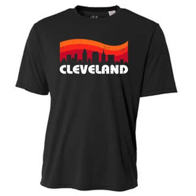 Retro Cleveland Ohio City Skyline Vintage CLE Souvenir Cooling Performance Crew T-Shirt