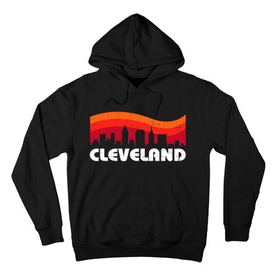 Retro Cleveland Ohio City Skyline Vintage CLE Souvenir Hoodie