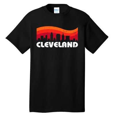 Retro Cleveland Ohio City Skyline Vintage CLE Souvenir Tall T-Shirt