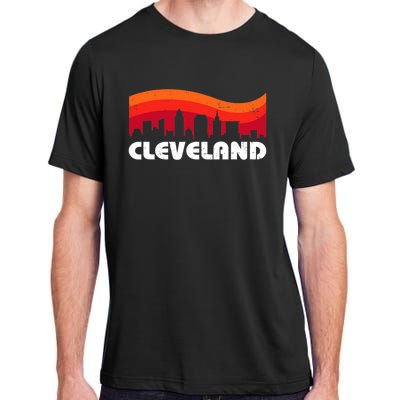 Retro Cleveland Ohio City Skyline Vintage CLE Souvenir Adult ChromaSoft Performance T-Shirt