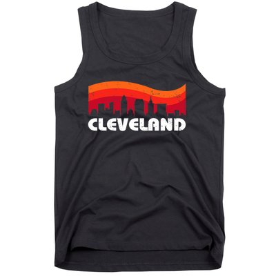 Retro Cleveland Ohio City Skyline Vintage CLE Souvenir Tank Top