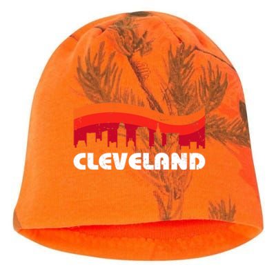 Retro Cleveland Ohio City Skyline Vintage CLE Souvenir Kati - Camo Knit Beanie