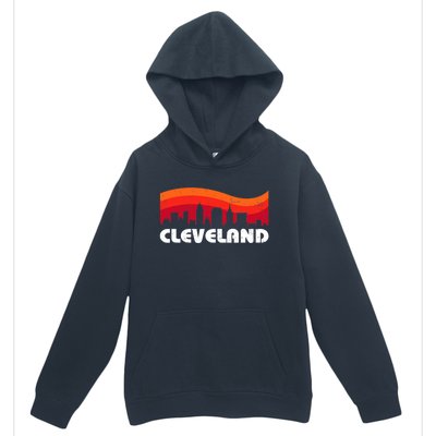 Retro Cleveland Ohio City Skyline Vintage CLE Souvenir Urban Pullover Hoodie