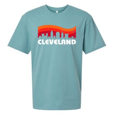 Retro Cleveland Ohio City Skyline Vintage CLE Souvenir Sueded Cloud Jersey T-Shirt