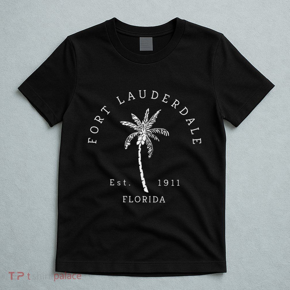Retro Cool Original Fort Lauderdale Palm Tree Novelty Art T-Shirt