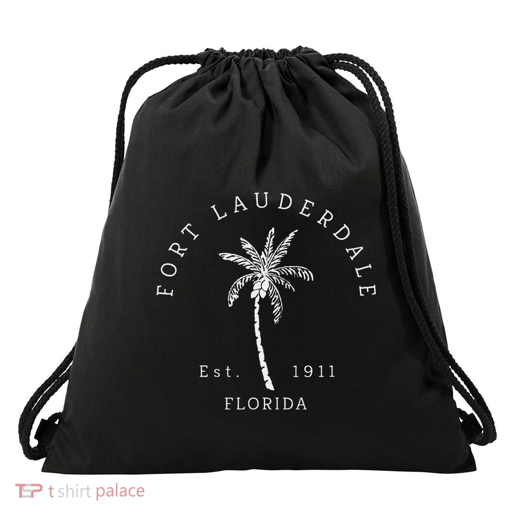 Retro Cool Original Fort Lauderdale Palm Tree Novelty Art Drawstring Bag