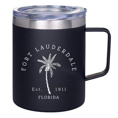 Retro Cool Original Fort Lauderdale Palm Tree Novelty Art 12oz Stainless Steel Coffee Mug