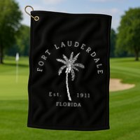 Retro Cool Original Fort Lauderdale Palm Tree Novelty Art Golf Towel