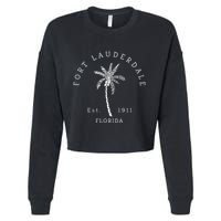 Retro Cool Original Fort Lauderdale Palm Tree Novelty Art Cropped Pullover Crew