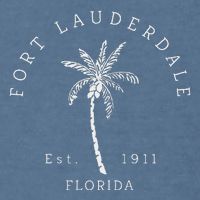 Retro Cool Original Fort Lauderdale Palm Tree Novelty Art Garment-Dyed Sweatshirt