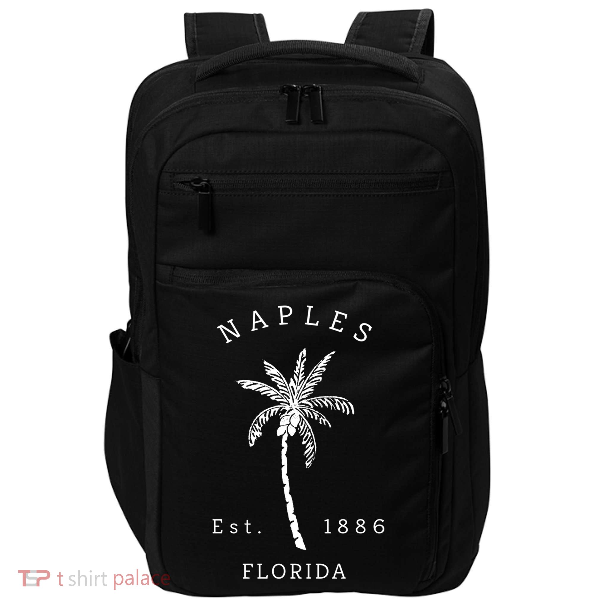 Retro Cool Original Naples Florida Beach Palm Tree Meaningful Gift Impact Tech Backpack