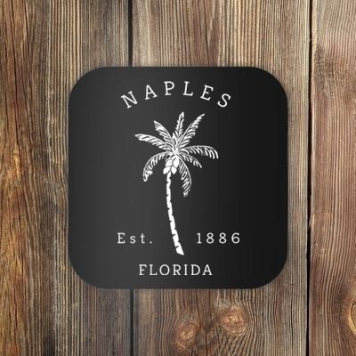 Retro Cool Original Naples Florida Beach Palm Tree Meaningful Gift Coaster