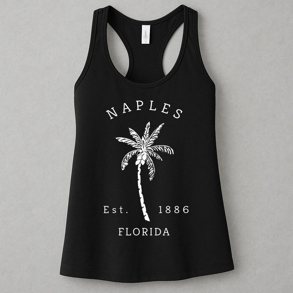 Retro Cool Original Naples Florida Beach Palm Tree Meaningful Gift Womens Tank Top
