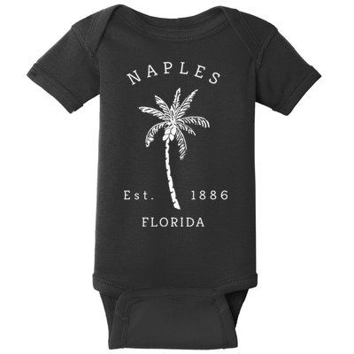 Retro Cool Original Naples Florida Beach Palm Tree Meaningful Gift Baby Bodysuit