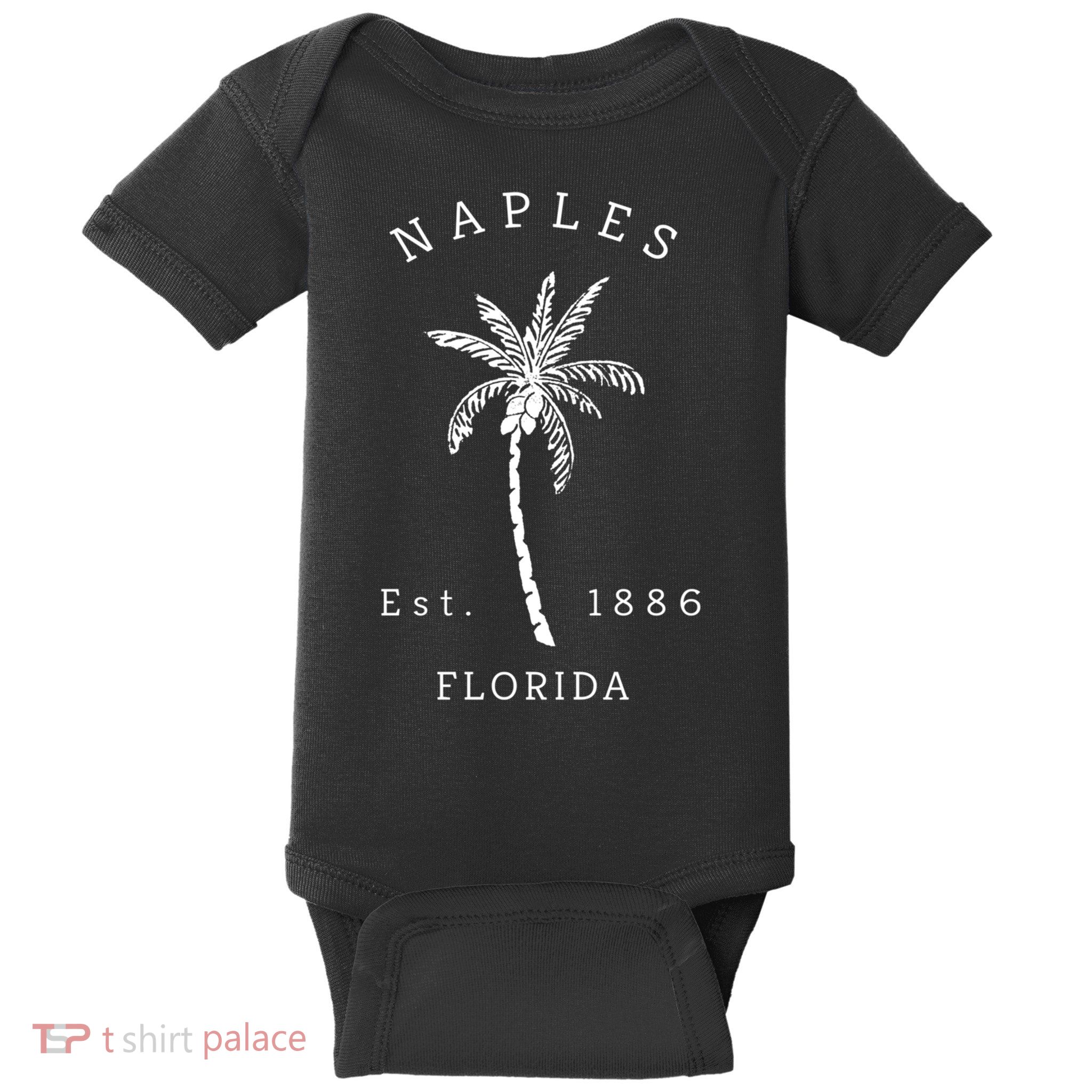 Retro Cool Original Naples Florida Beach Palm Tree Meaningful Gift Baby Bodysuit