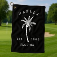 Retro Cool Original Naples Florida Beach Palm Tree Meaningful Gift Golf Towel