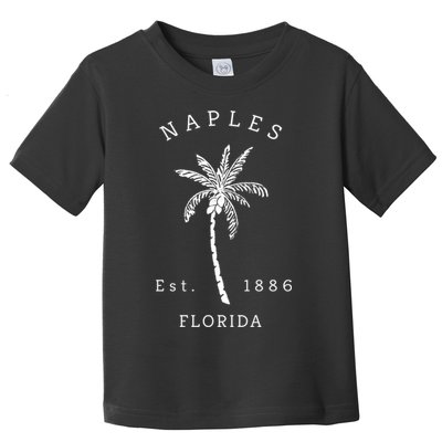 Retro Cool Original Naples Florida Beach Palm Tree Meaningful Gift Toddler T-Shirt