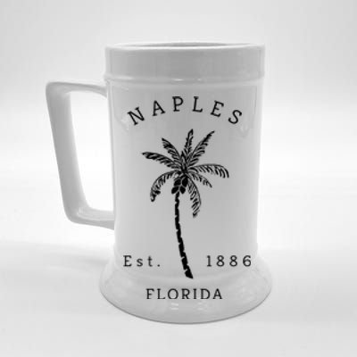 Retro Cool Original Naples Florida Beach Palm Tree Meaningful Gift Beer Stein