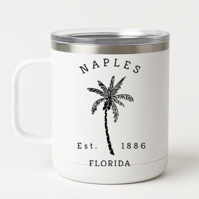 Retro Cool Original Naples Florida Beach Palm Tree Meaningful Gift 12 oz Stainless Steel Tumbler Cup