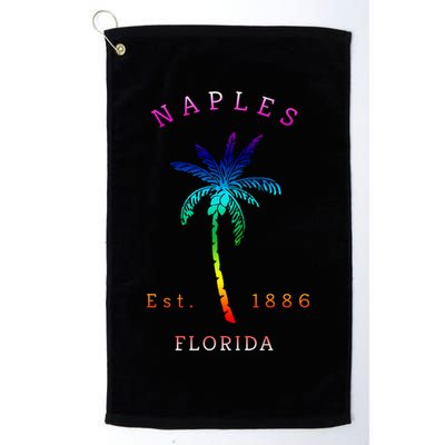 Retro Cool Original Naples Florida Beach Palm Tree Gift Golf Towel