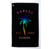 Retro Cool Original Naples Florida Beach Palm Tree Gift Golf Towel