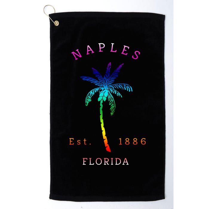 Retro Cool Original Naples Florida Beach Palm Tree Gift Golf Towel