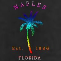 Retro Cool Original Naples Florida Beach Palm Tree Gift Golf Towel