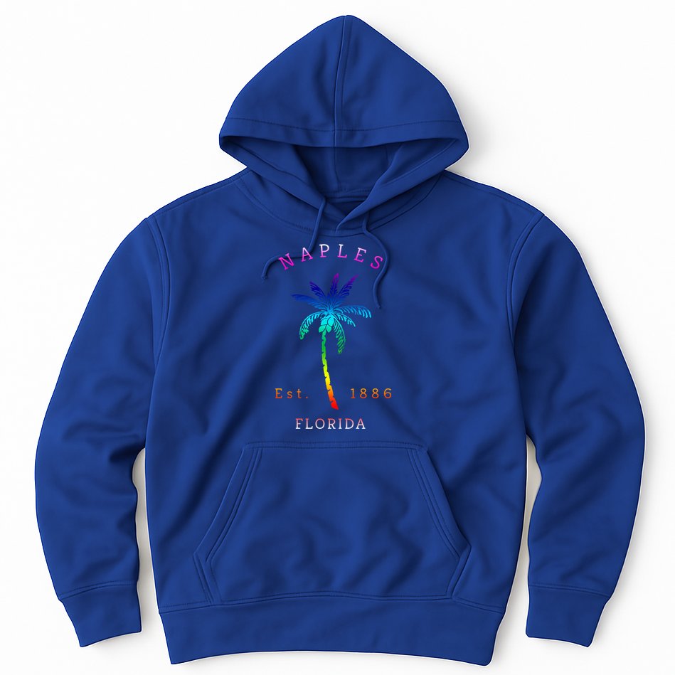 Retro Cool Original Naples Florida Beach Palm Tree Gift Hoodie