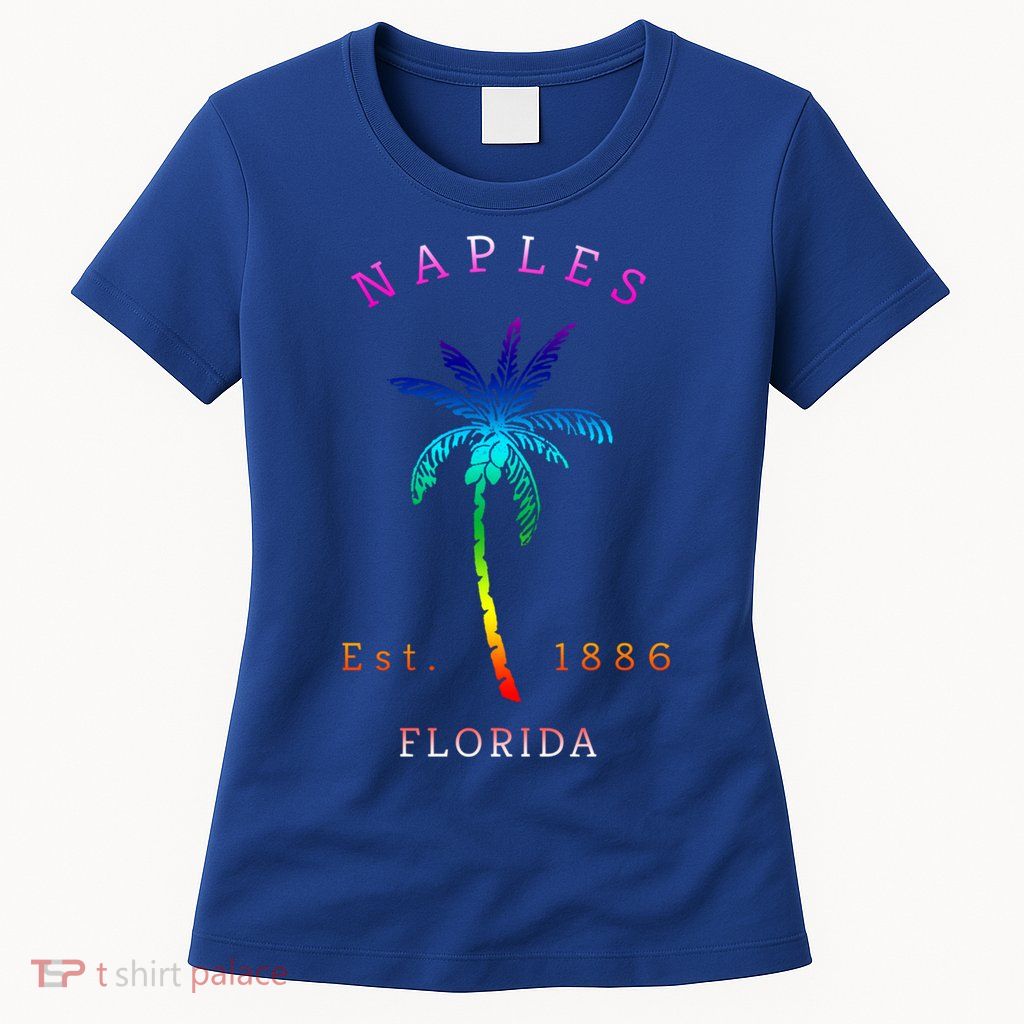 Retro Cool Original Naples Florida Beach Palm Tree Gift Womens T-Shirt