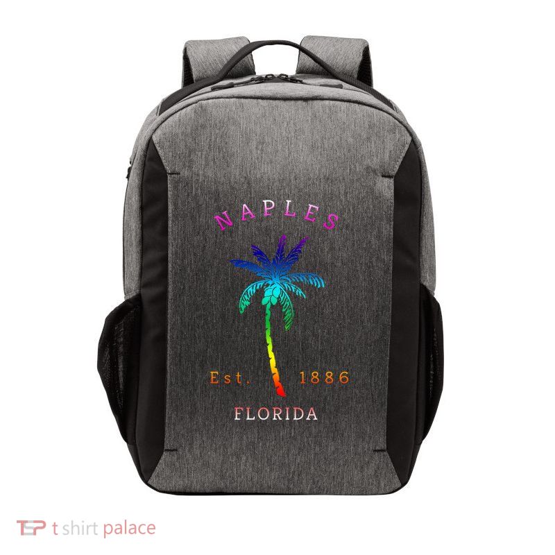 Retro Cool Original Naples Florida Beach Palm Tree Gift Vector Backpack