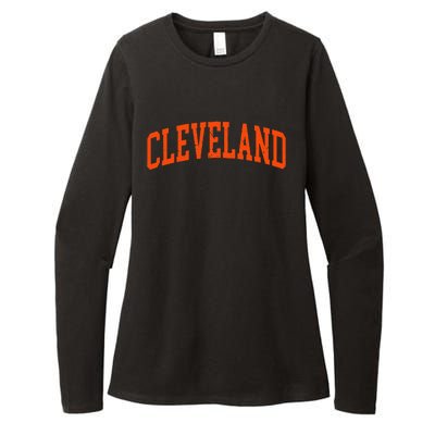 Retro Cleveland Ohio Arched Vintage Souvenir Womens CVC Long Sleeve Shirt