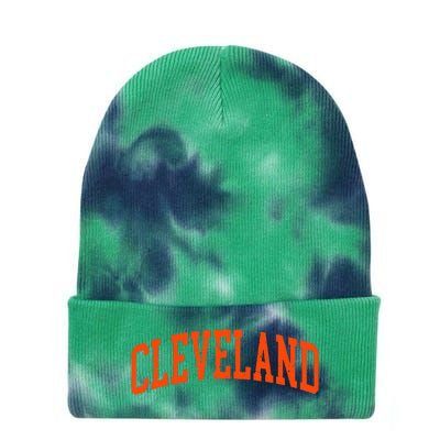 Retro Cleveland Ohio Arched Vintage Souvenir Tie Dye 12in Knit Beanie