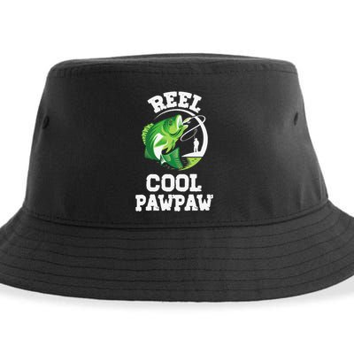Reel Cool Pawpaw Fishing Fisherman Funny Retro Pawpaw Sustainable Bucket Hat
