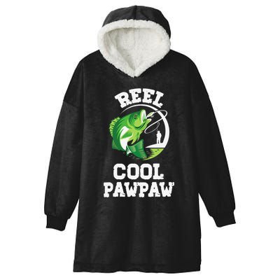 Reel Cool Pawpaw Fishing Fisherman Funny Retro Pawpaw Hooded Wearable Blanket