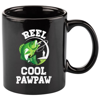 Reel Cool Pawpaw Fishing Fisherman Funny Retro Pawpaw 11oz C Handle Ceramic Mug