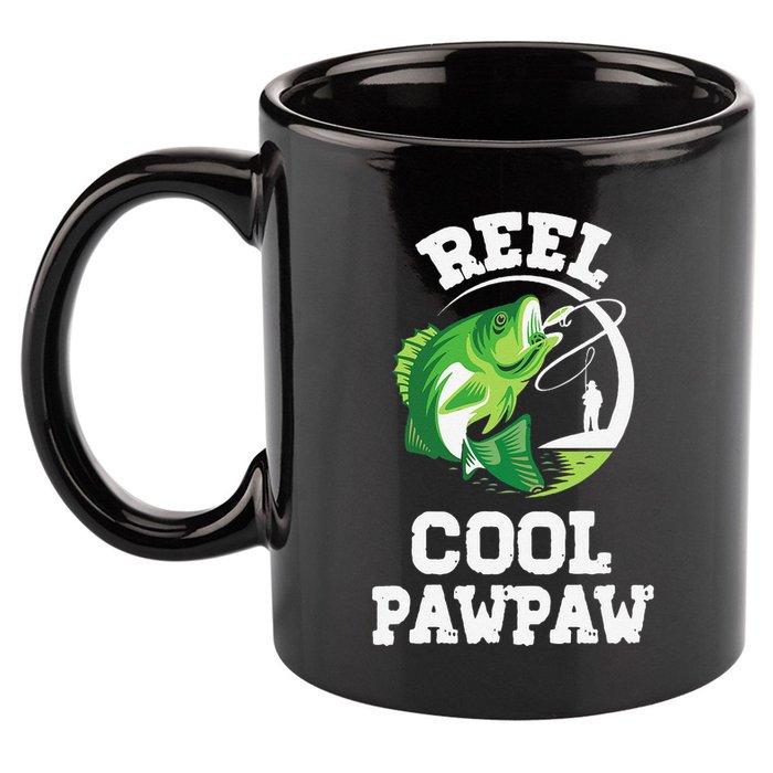Reel Cool Pawpaw Fishing Fisherman Funny Retro Pawpaw 11oz C Handle Ceramic Mug
